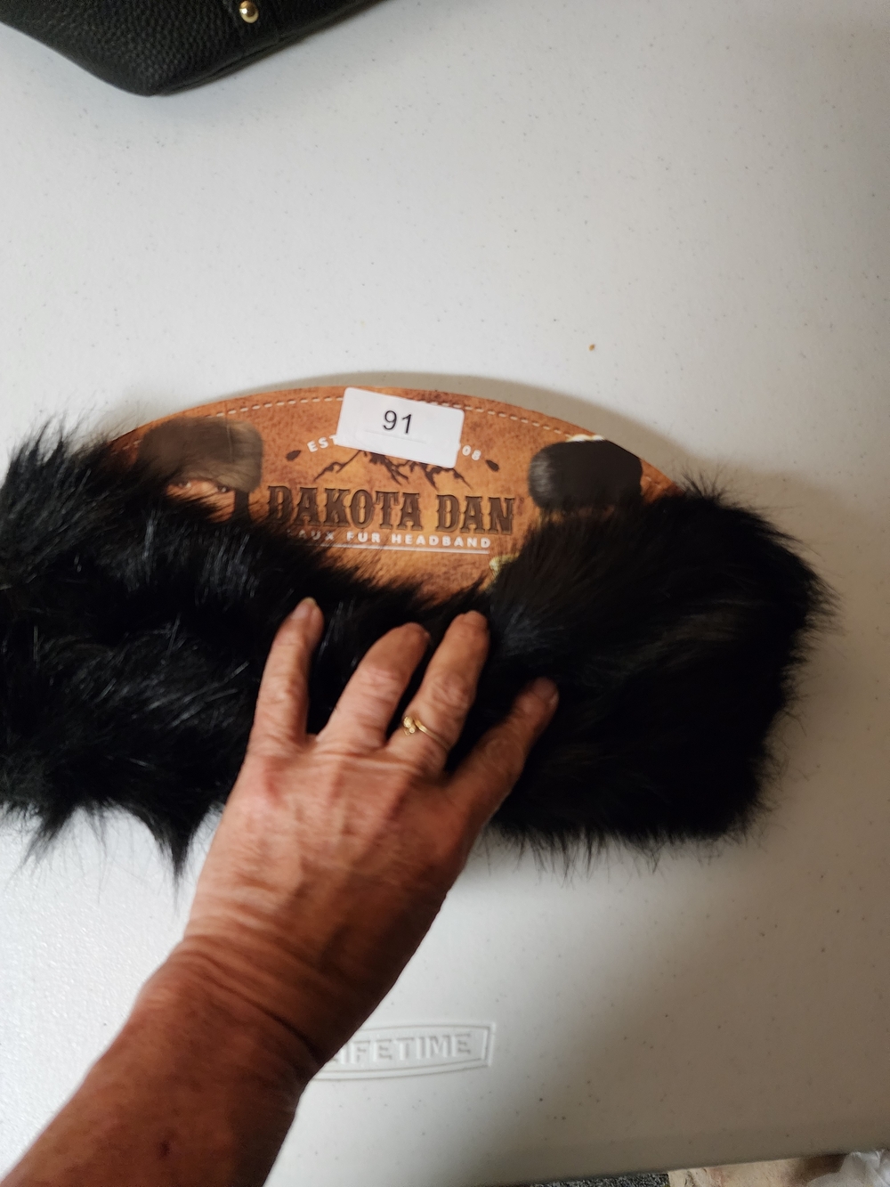 Dakota Dan Black Faux Fur Headband